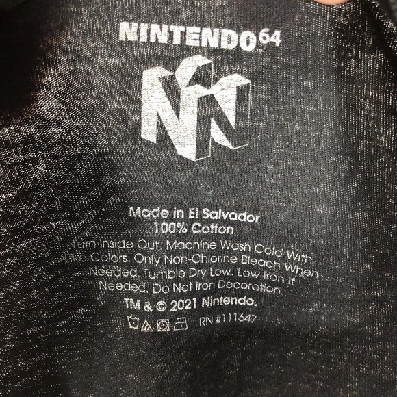 NINTENDO 64 SHIRT MENS SMALL FADED BLACK SHORT SLEEVE RETRO LOGO TEE HAS HOLE - Picture 10 of 13